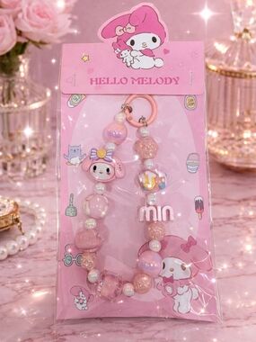 My Melody Pink Beaded Key & Card Holder